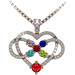 Elegant Swirl Birthstone Mothers Necklace